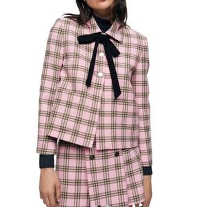 Maje plaid pink jacket